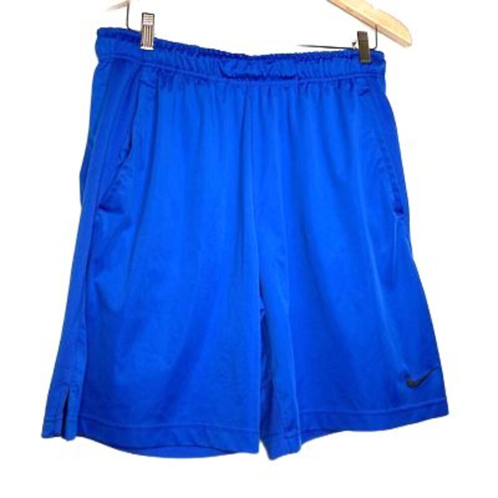Nike Dri-Fit Mens Activewear Shorts Blue Elastic Waist Pull Ons Lined Pockets L